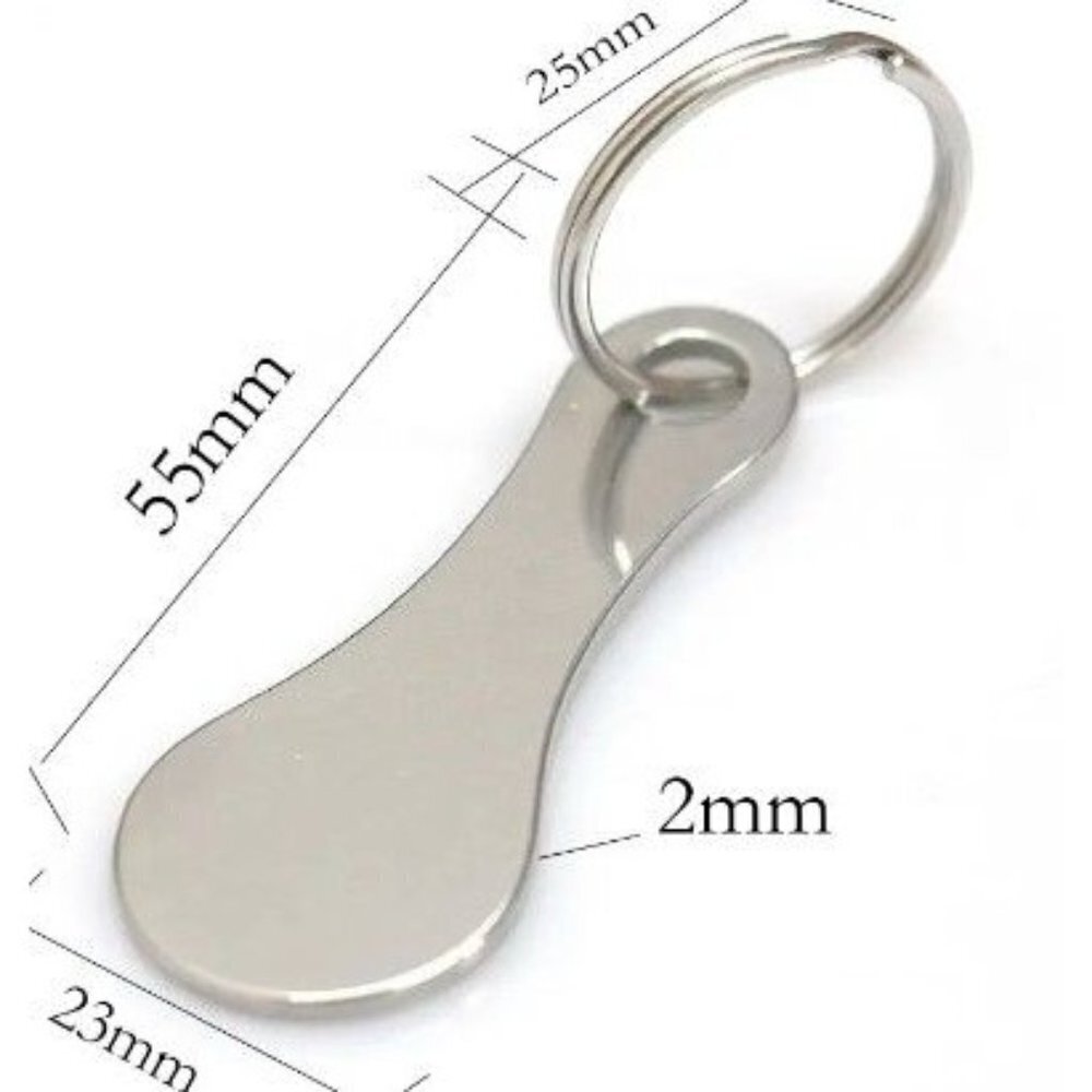 Shopping Cart Key Stainless Steel Keychain